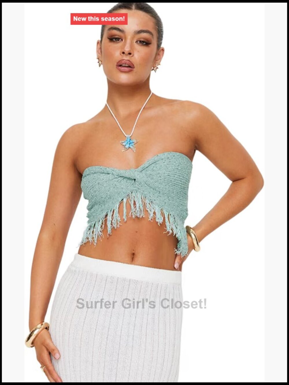 Reversible Fringe Tube Top - Sweetheart Neck - Sleeveless - Pull On